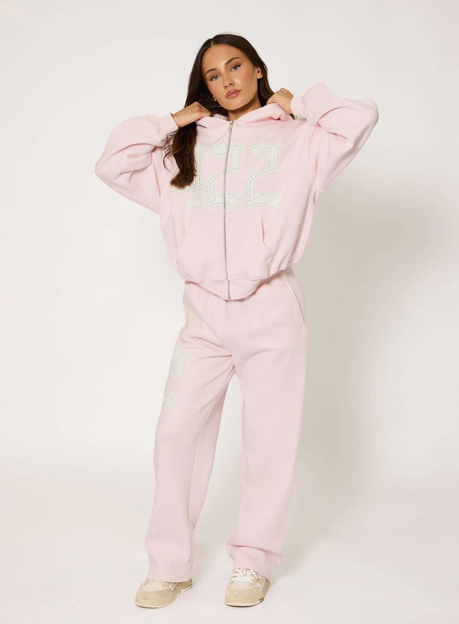 422 Oversized Zip Hoodie - Light Pink - Image 4