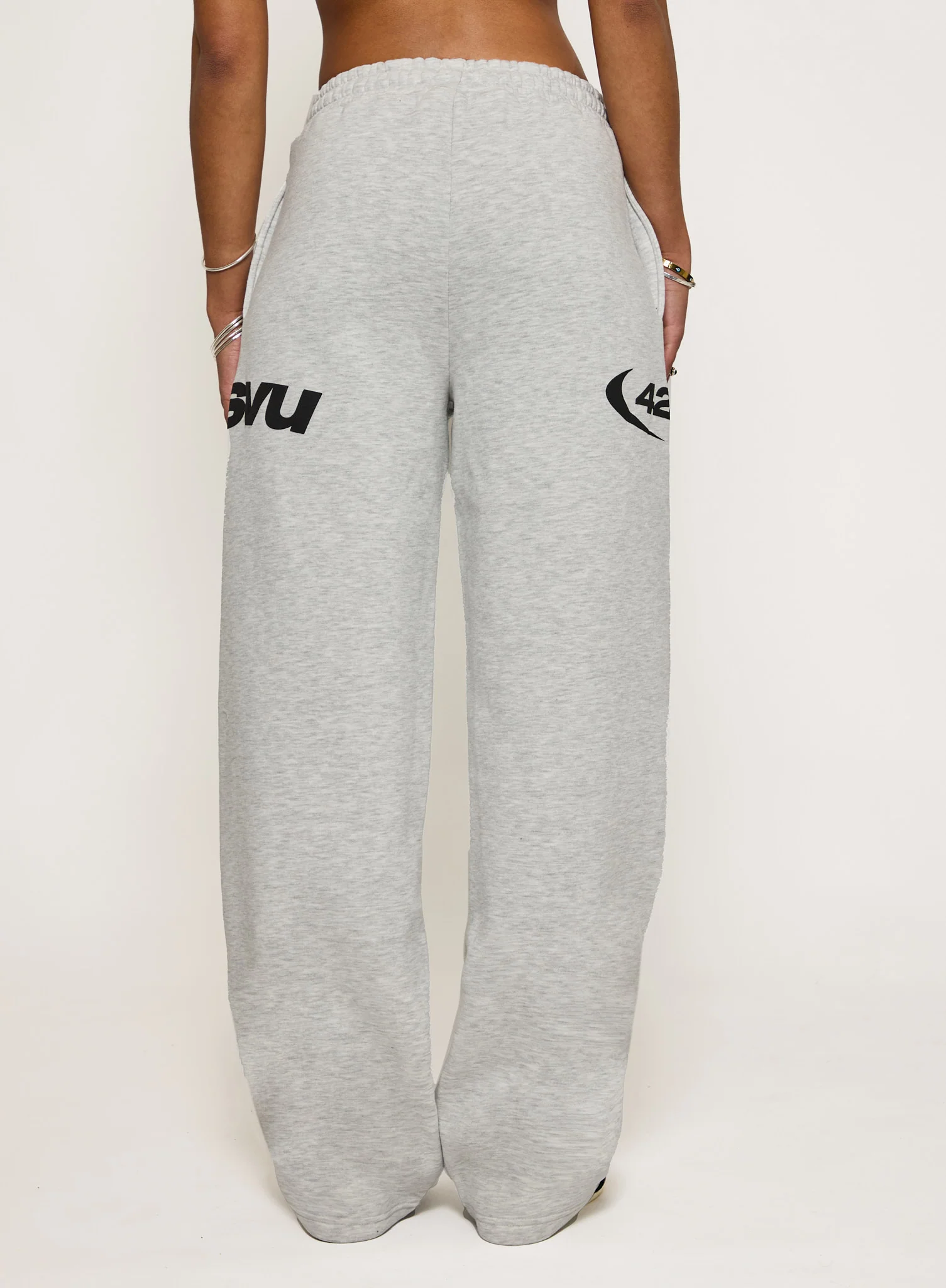 422 Wide Leg Joggers - Grey - Image 6
