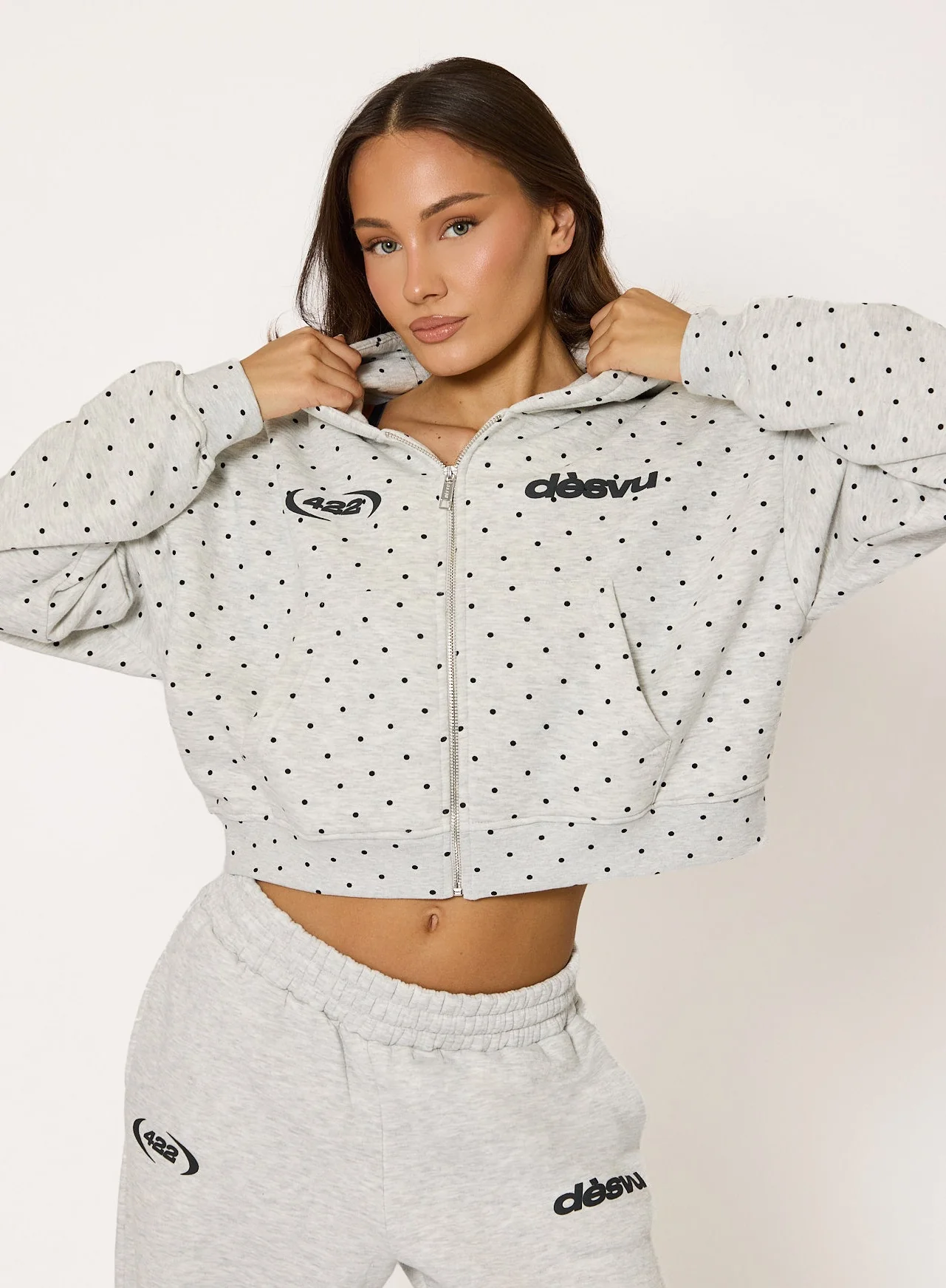 Polka Hoodie - Grey Marl - Image 3