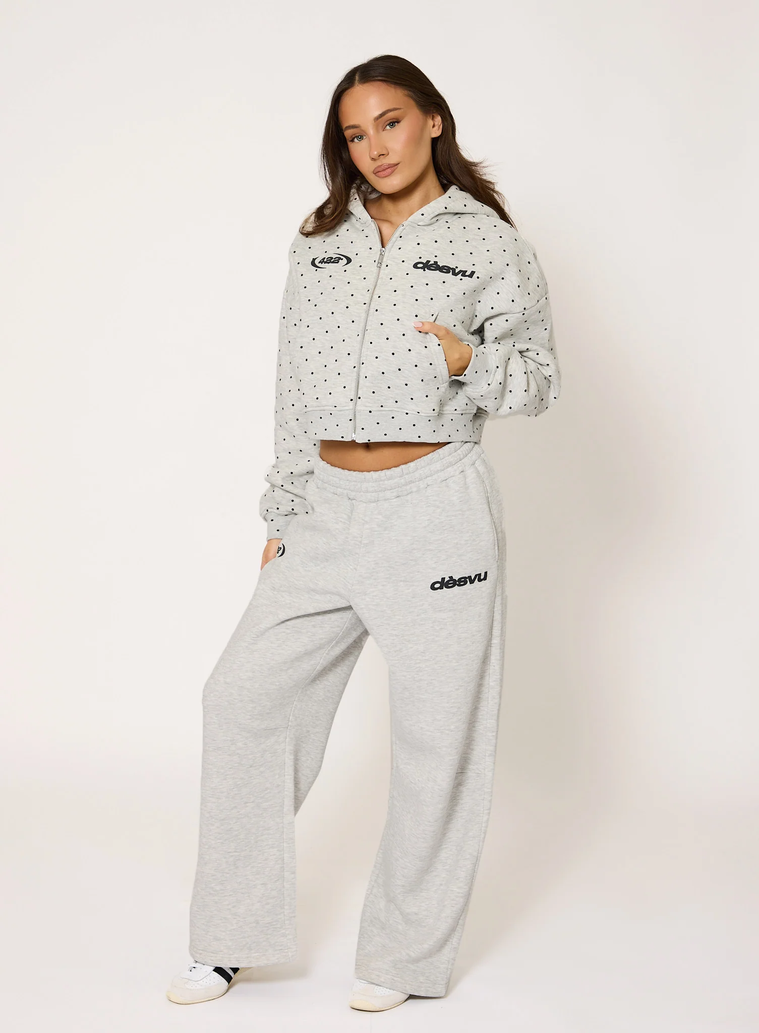 Polka Hoodie - Grey Marl - Image 4