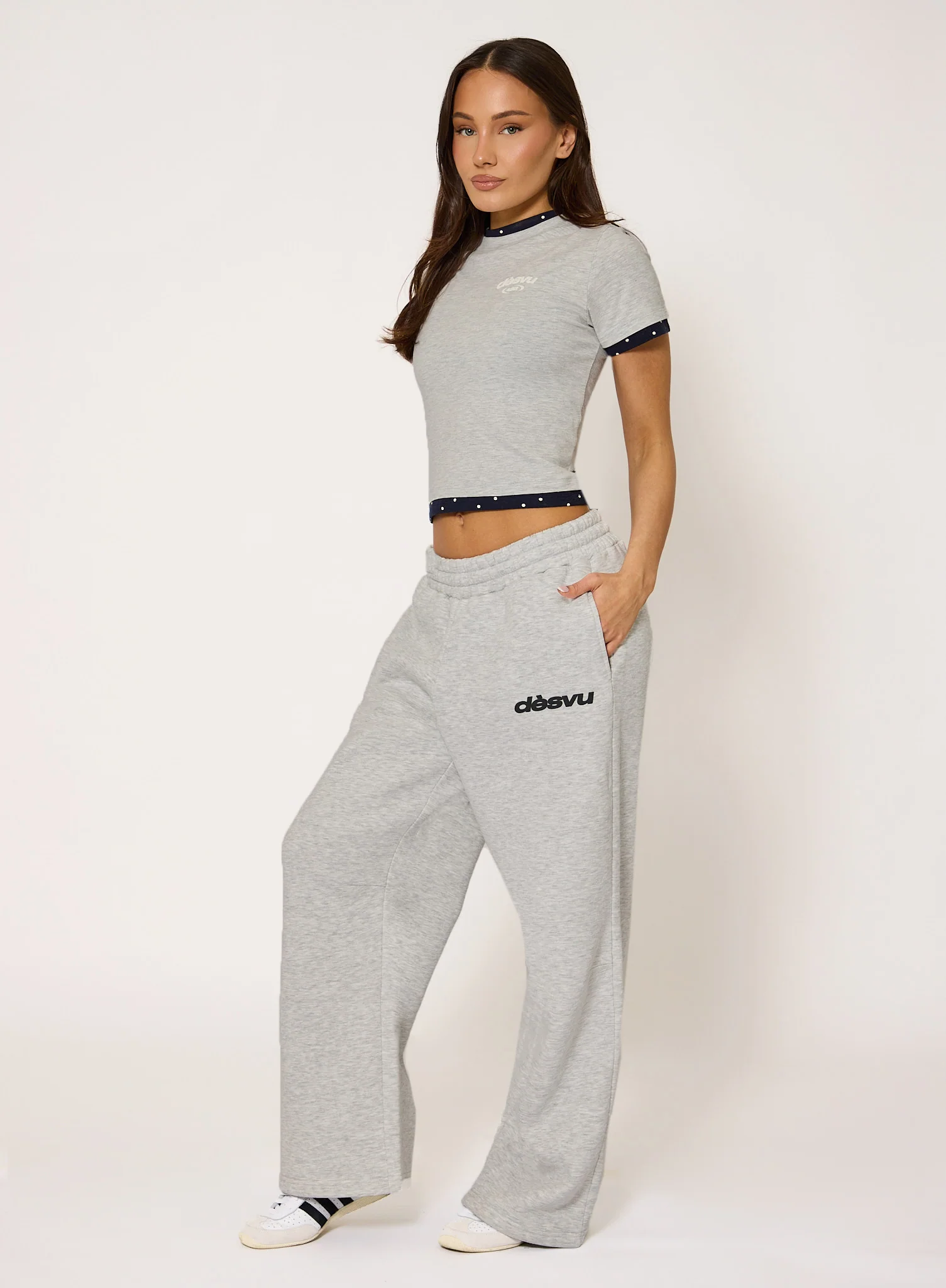 Polka Layered Tee - Grey Marl - Image 2