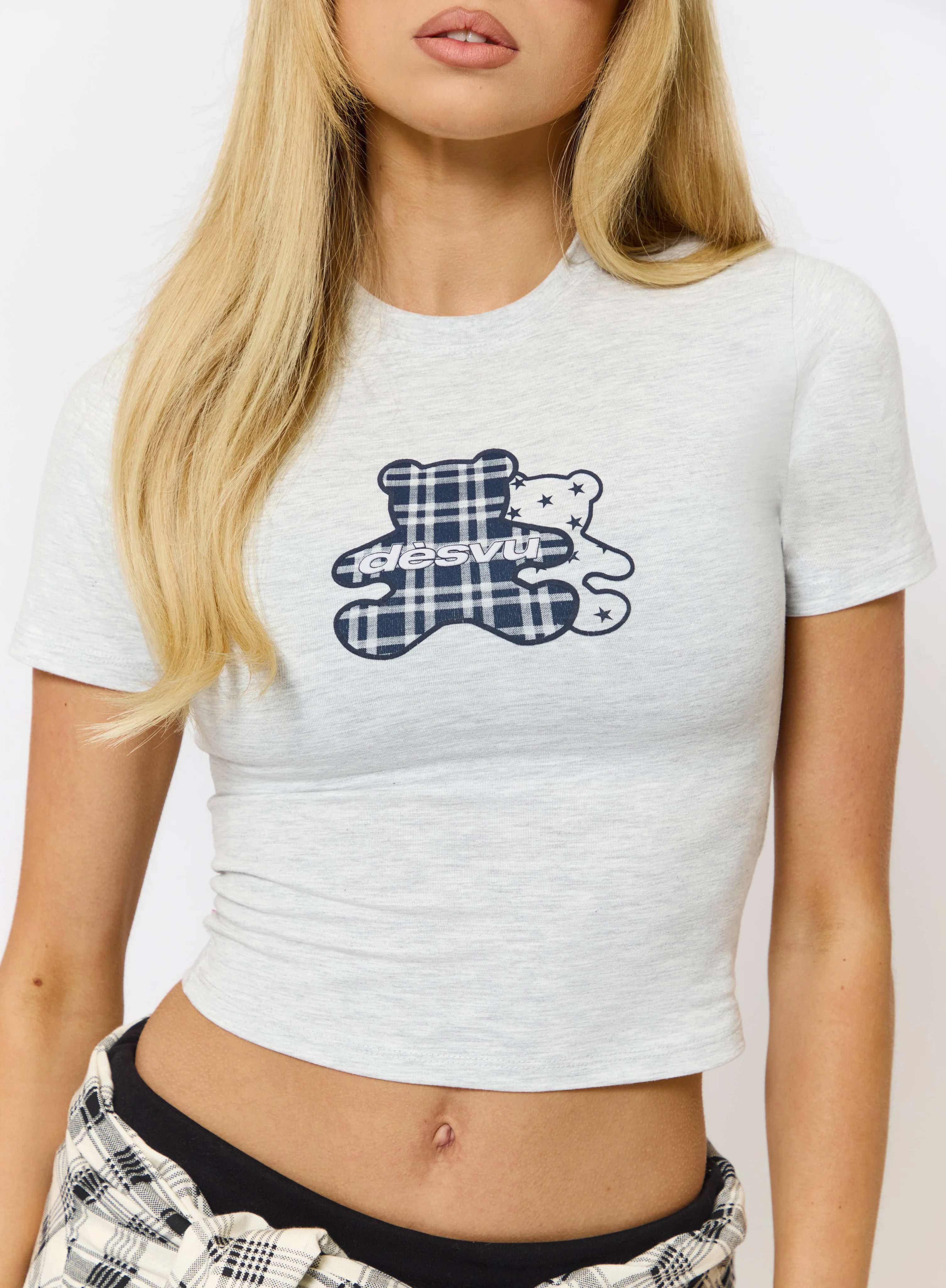 Twin Teddy Baby Tee - Grey Marl - Image 3