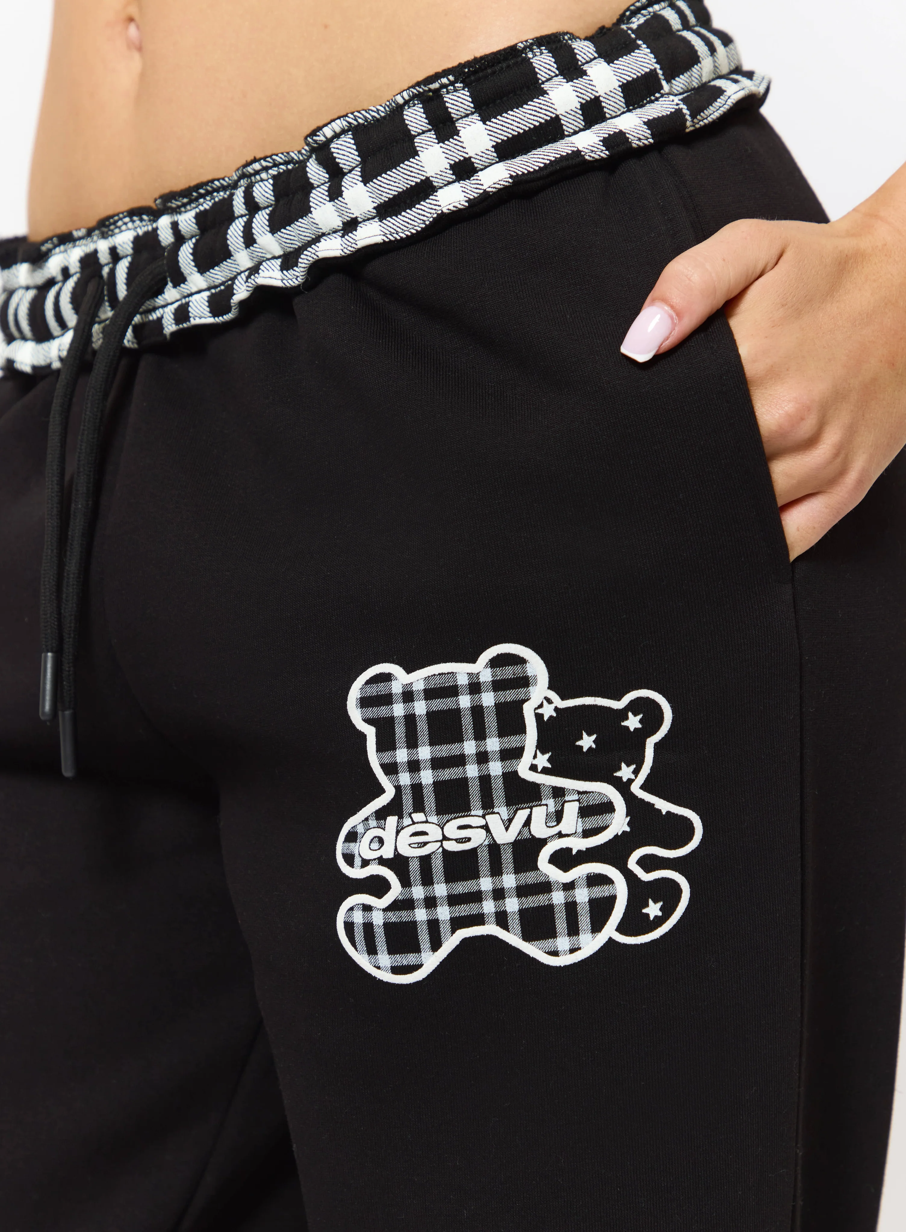 Twin Teddy Joggers - Black - Image 2
