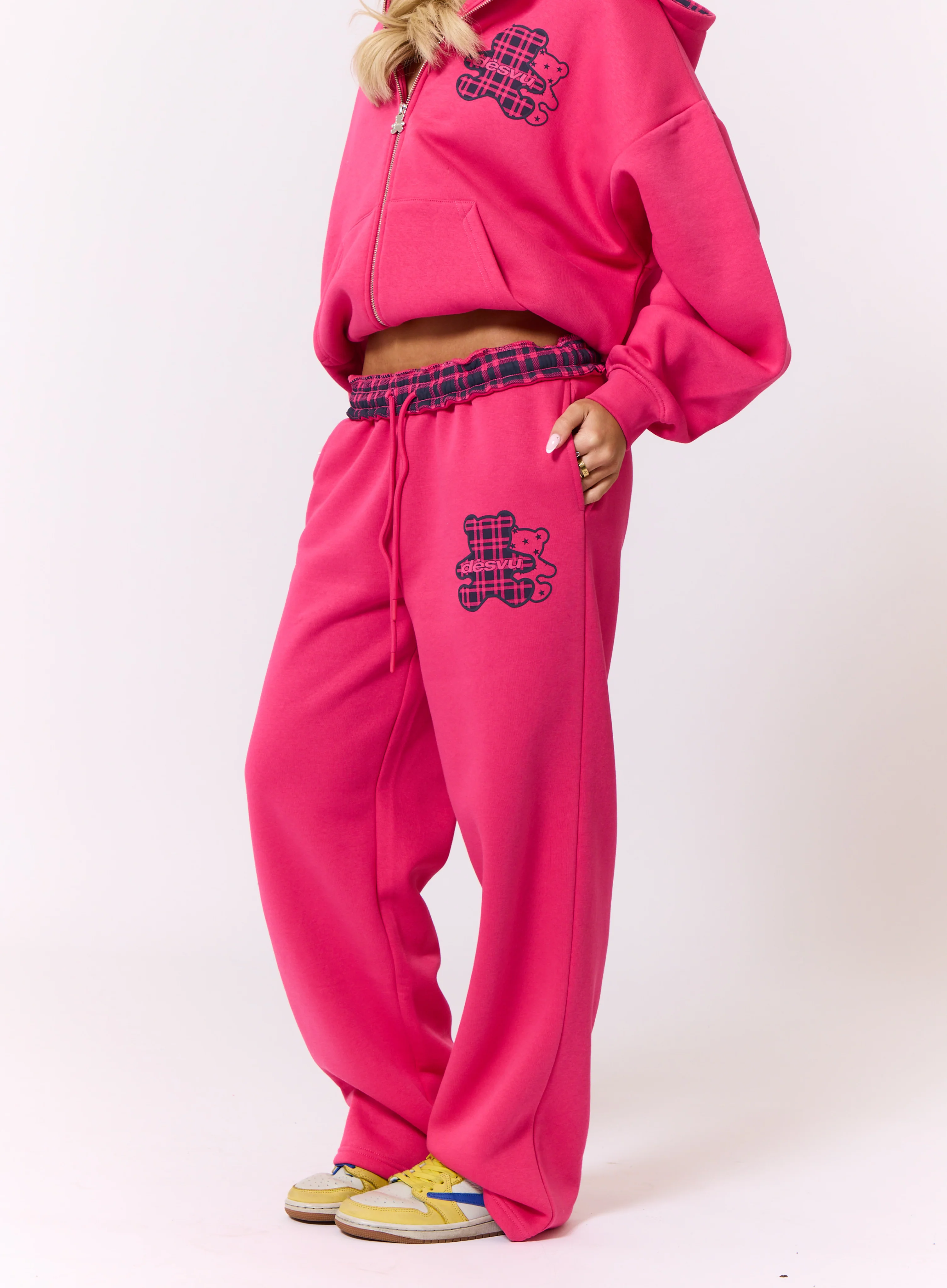 Twin Teddy Joggers - Fuchsia