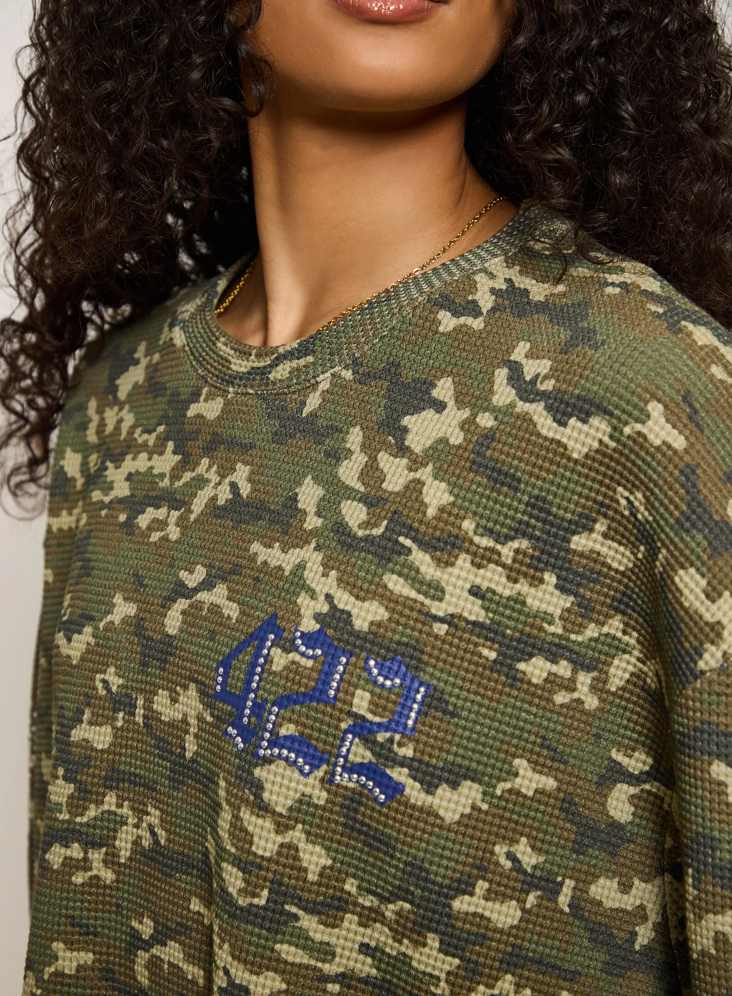 Waffle Tee Long Sleeve - Camo - Image 2